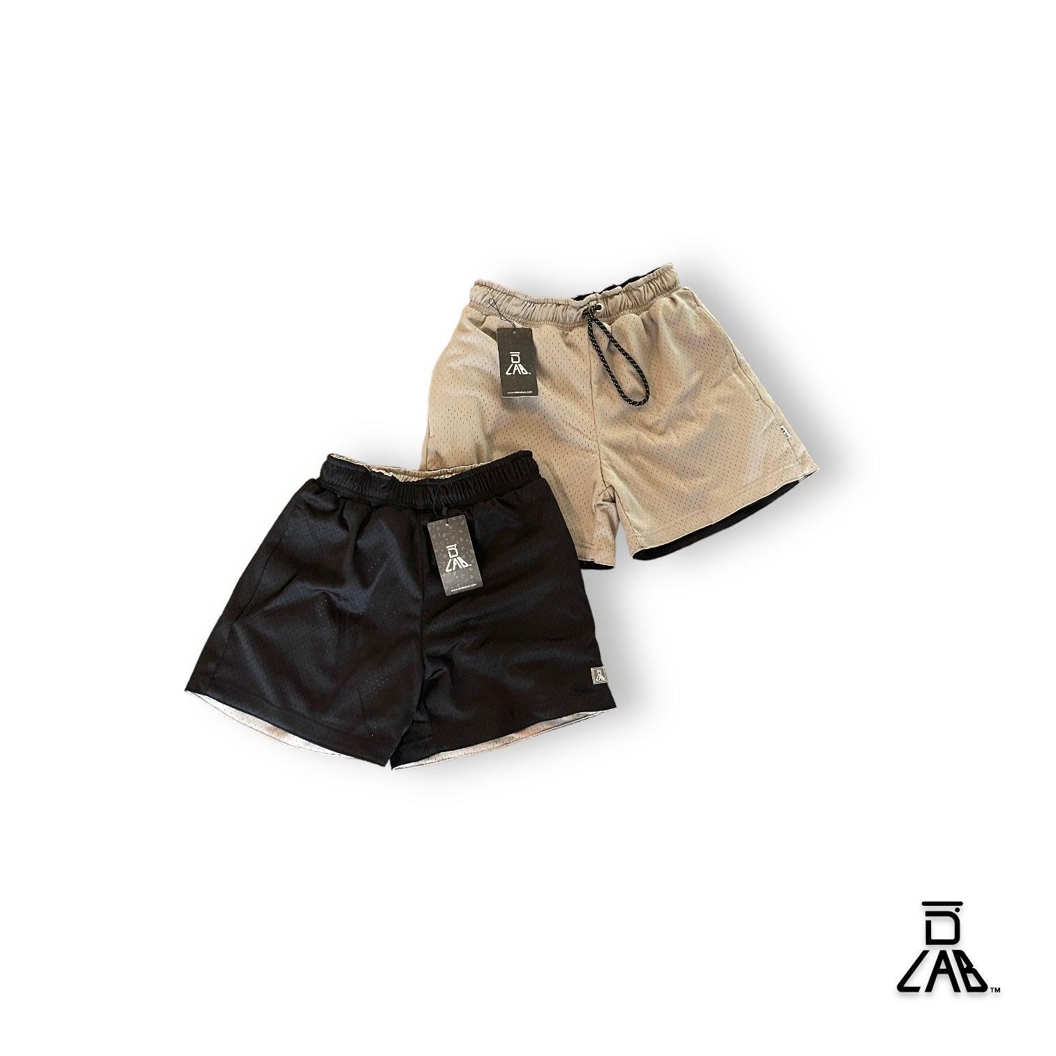 DLAB Men's Mesh Reversible Shorts (BLACK/GREY) - DlabStore
