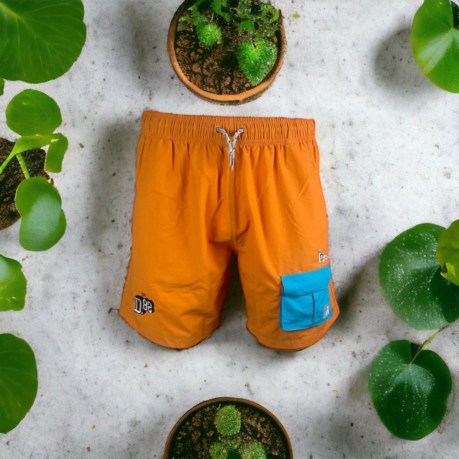 DLAB Hybrid Shorts Orange Blue Pocket - DlabStore