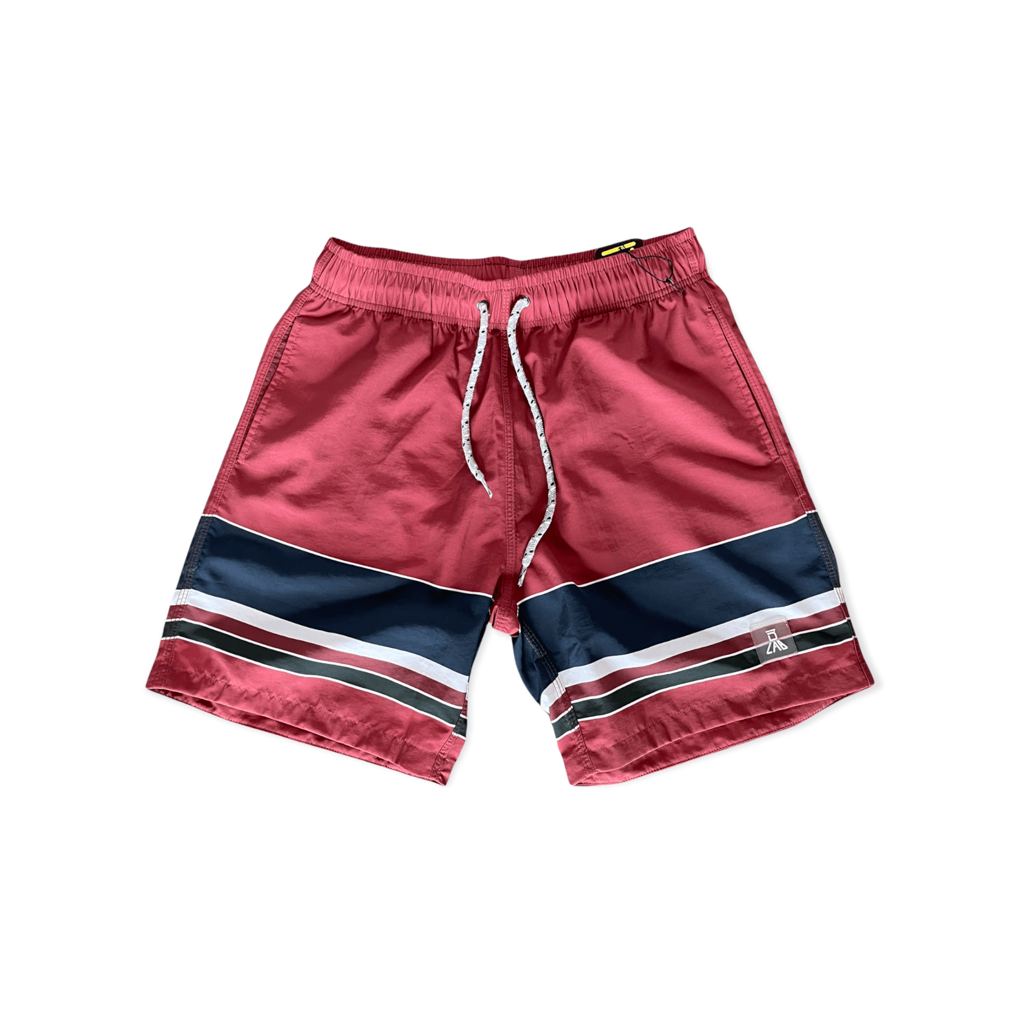 Dlab Men's Hybrid Board Shorts (Burgundy-Sublimated Lines) - DlabStore